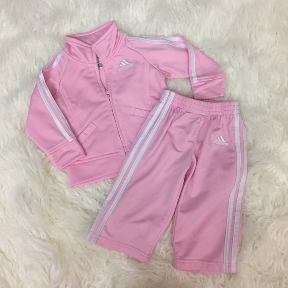 adidas baby pink tracksuit